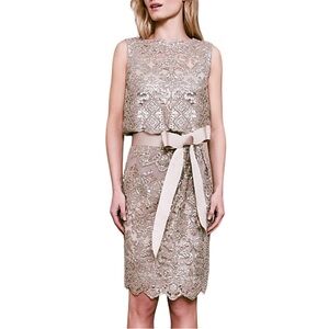 TADASHI SHOJI  Chini Blouson Sequin‎ Dress  BMN918M Womens size 14 New